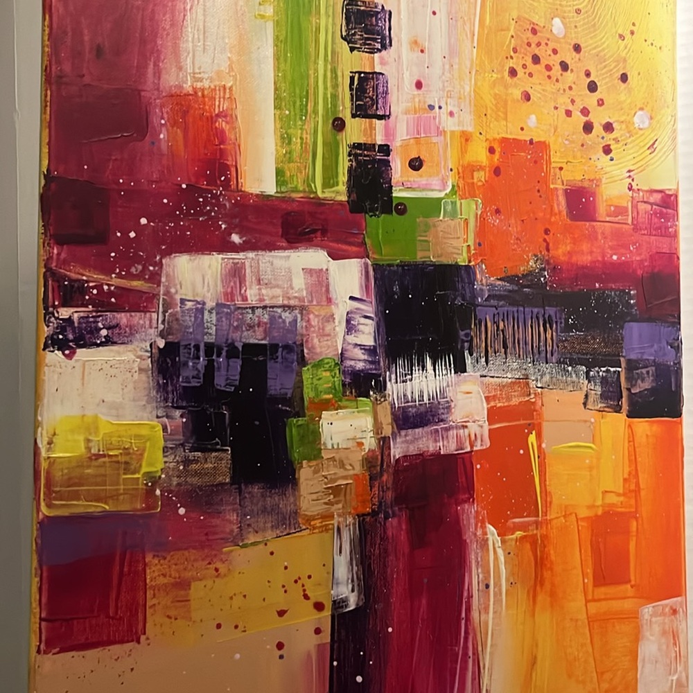 Abstract Multicolor Canvas Painting - Picture 2 of 4